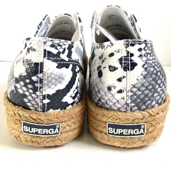 Brand New✨Superga Pufanropew Black & White Snakeskin Espadrille Sneakers - Picture 2 of 10